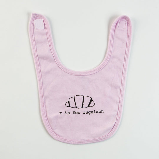 R is for Rugelach Baby Bib - (Choice of Color)