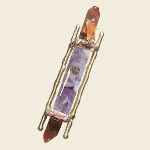 Gary Rosenthal - Gary’s Glass Mezuzah with Brass Rods by Gary Rosenthal - ModernTribe