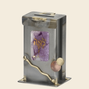 Gary Rosenthal - Medium Gary’s Glass Purple Tzedakah Box by Gary Rosenthal - ModernTribe