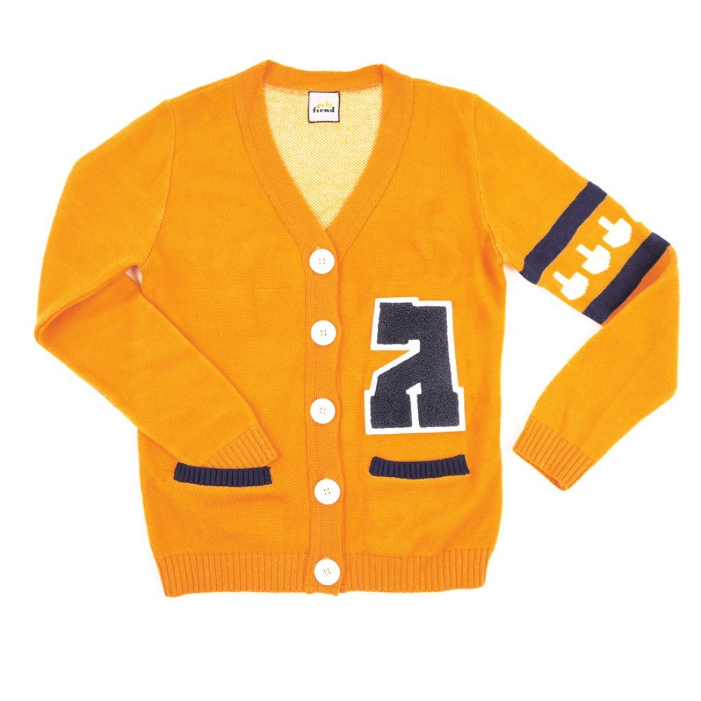 Geltfiend - Gimmelman Women's Varsity Hanukkah Sweater with Authentic Chenille Letter - ModernTribe