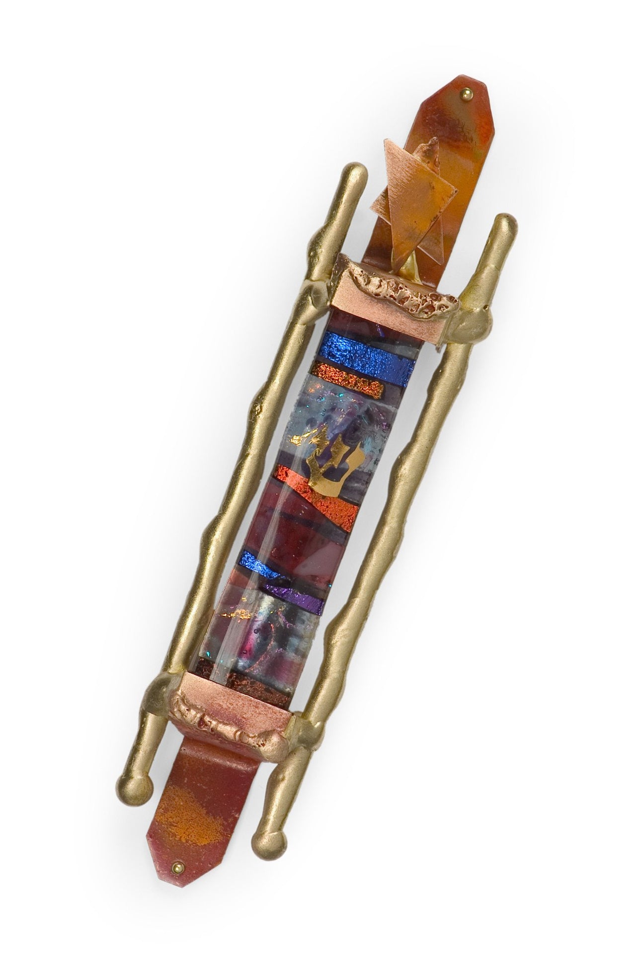 Gary Rosenthal - Classic Glass and Brass Mezuzah by Gary Rosenthal - ModernTribe