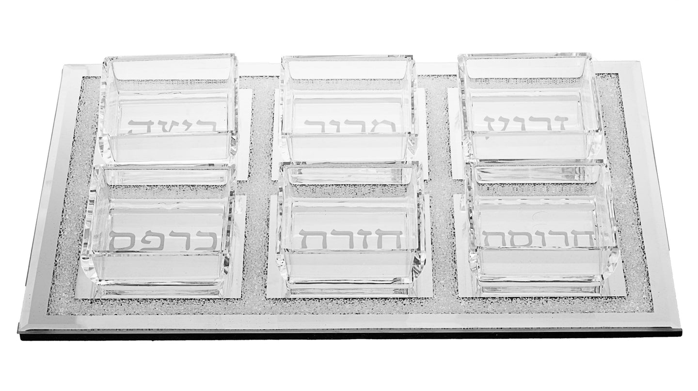 Copa Judaica Seder Plates Rectangular Glass Seder Plate