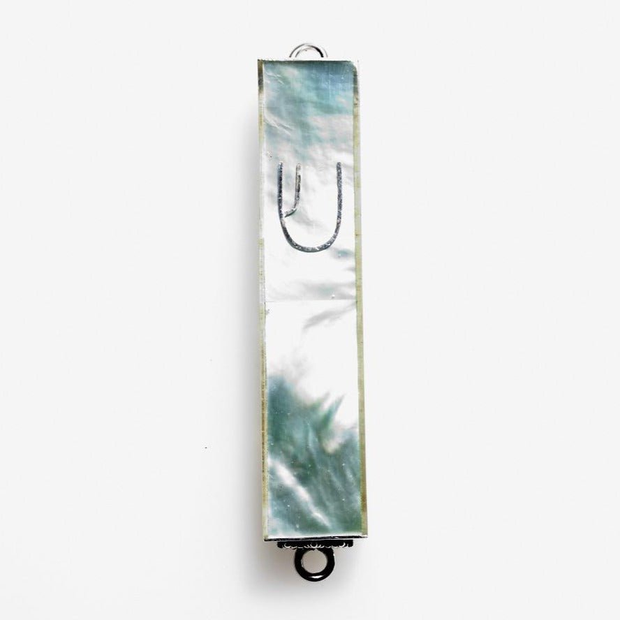 Copa Judaica - Green Mother of Pearl Sterling Silver Mezuzah Case - ModernTribe
