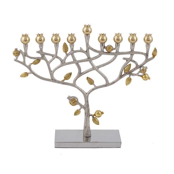 Yair Emanuel Menorahs Pomegranates Hanukkah Menorah by Yair Emanuel