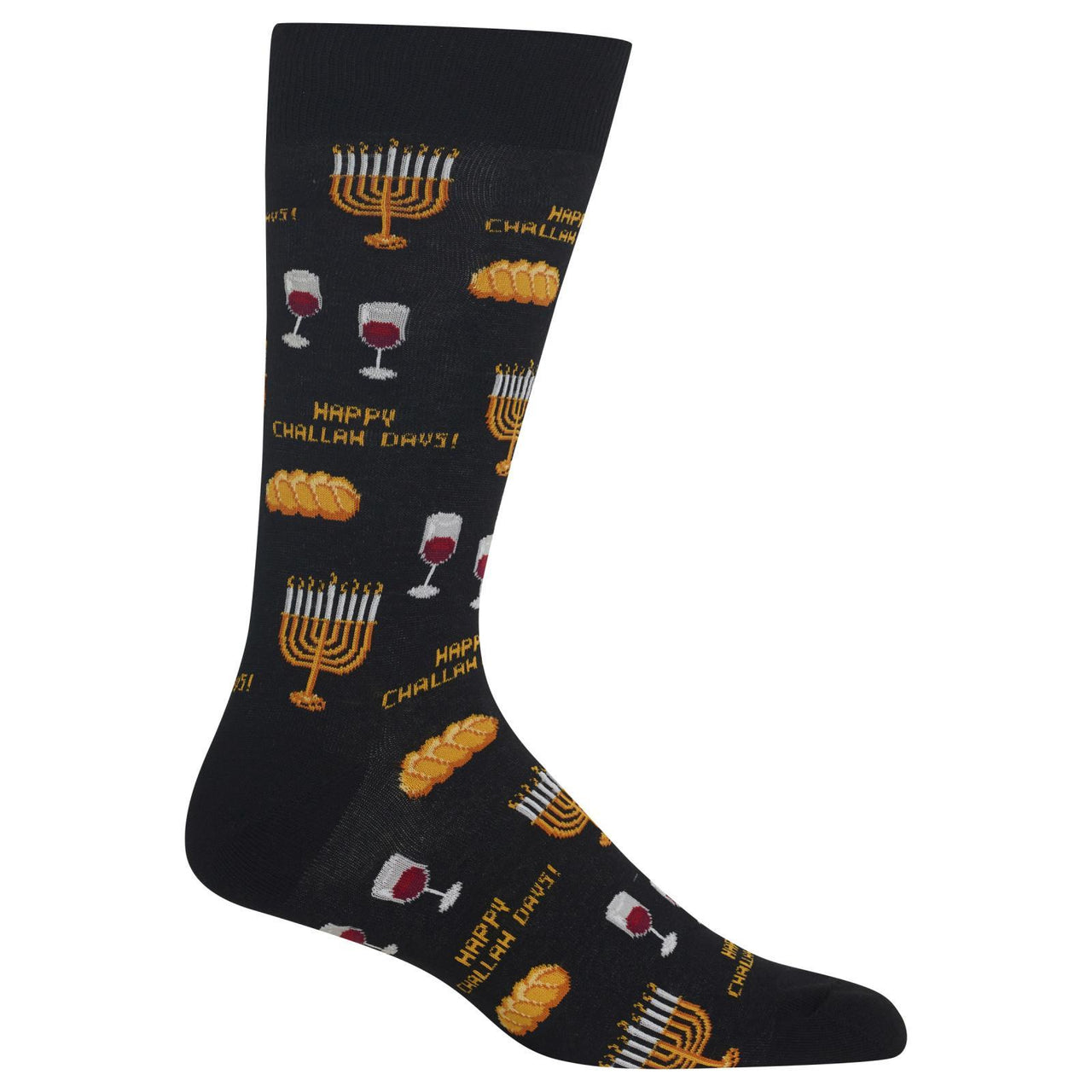 Hot Sox Socks Black / One Size Men's Happy Challah Days Crew Socks