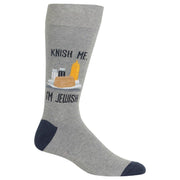 Hot Sox Socks Gray / One Size Men's Knish Me, I'm Jewish Crew Socks