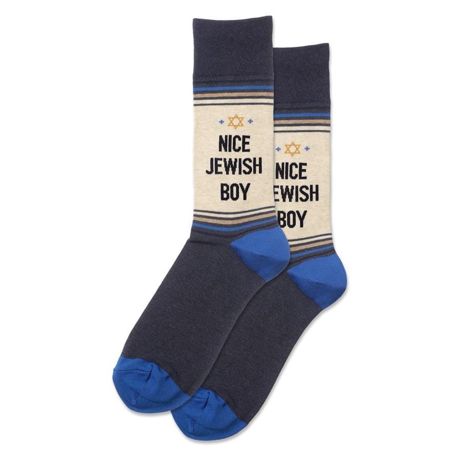 Hot Sox Socks Blue / One Size Men's Nice Jewish Boy Crew Socks