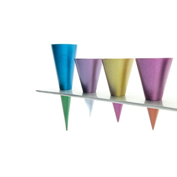 Yair Emanuel - Cone Menorah by Yair Emanuel - Multicolored - ModernTribe