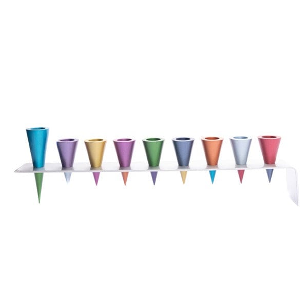 Yair Emanuel - Cone Menorah by Yair Emanuel - Multicolored - ModernTribe