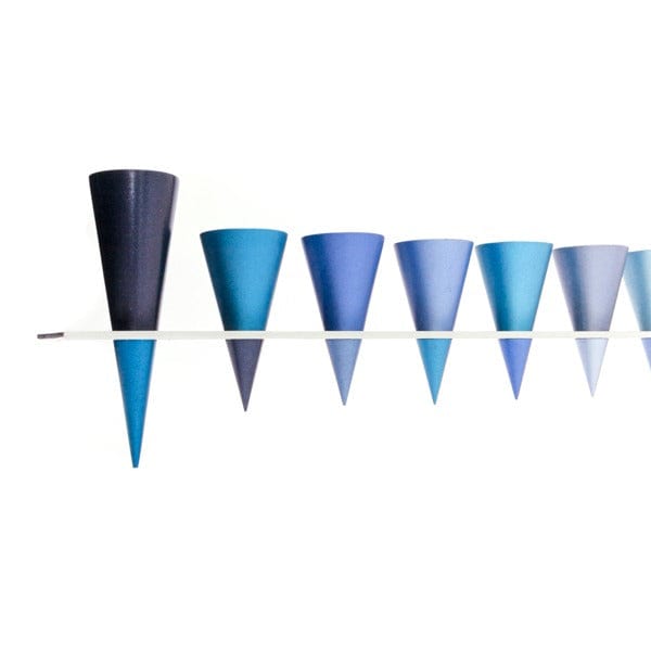 Yair Emanuel - Cone Menorah by Yair Emanuel - Blue - ModernTribe