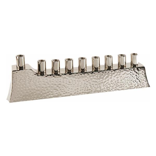Yair Emanuel - Hammered Aluminum Silver Menorah by Yair Emanuel - ModernTribe