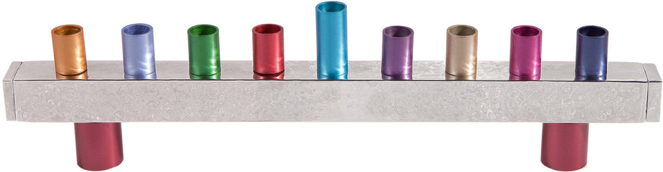 Yair Emanuel - Hammered Chanukah Menorah by Yair Emanuel - Rainbow - ModernTribe