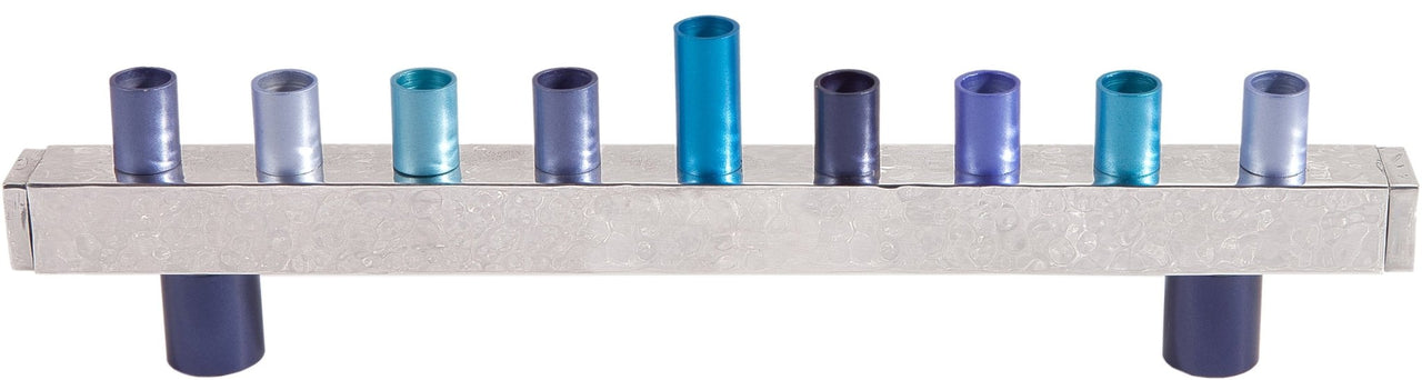 Yair Emanuel - Emanuel Hammered Chanukah Menorah - Blue - ModernTribe