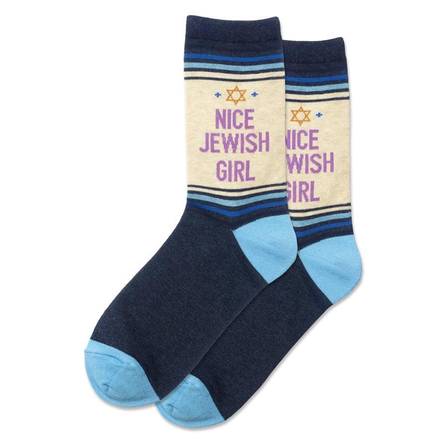 Hot Sox Socks Blue / One Size Women's Nice Jewish Girl Crew Socks