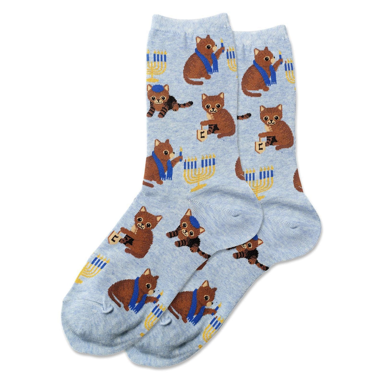 Hot Sox - Women's Hanukkah Cat Crew Socks - ModernTribe