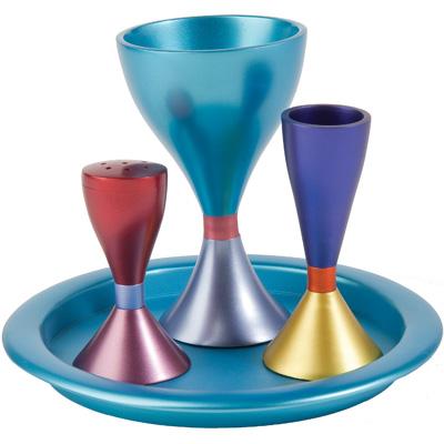 Multicolored Aluminum Havdalah Set by Yair Emanuel
