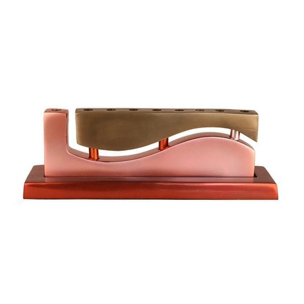Yair Emanuel - Anodized Aluminum Gold Wave Hanukkah Menorah By Yair Emanuel - ModernTribe