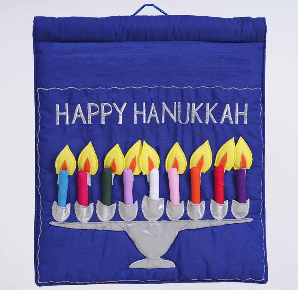 Pockets of Learning Books Happy Hanukkah Menorah Wall Hanging