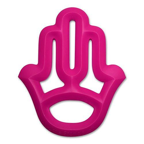 Little Standout Teether Neon Pink Hamsa Silicone Teether