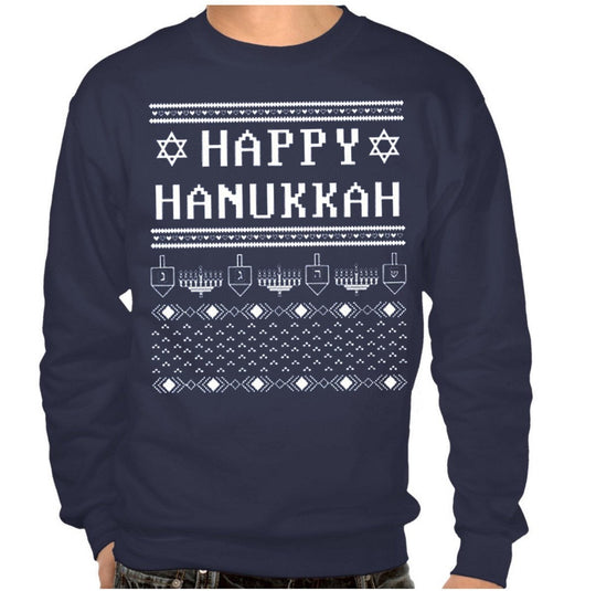 Happy Hanukkah Ugly Hanukkah Sweater-Shirt - Men's