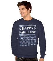 Wethouse Sweaters Happy Hanukkah Ugly Hanukkah Sweater-Shirt - Men's
