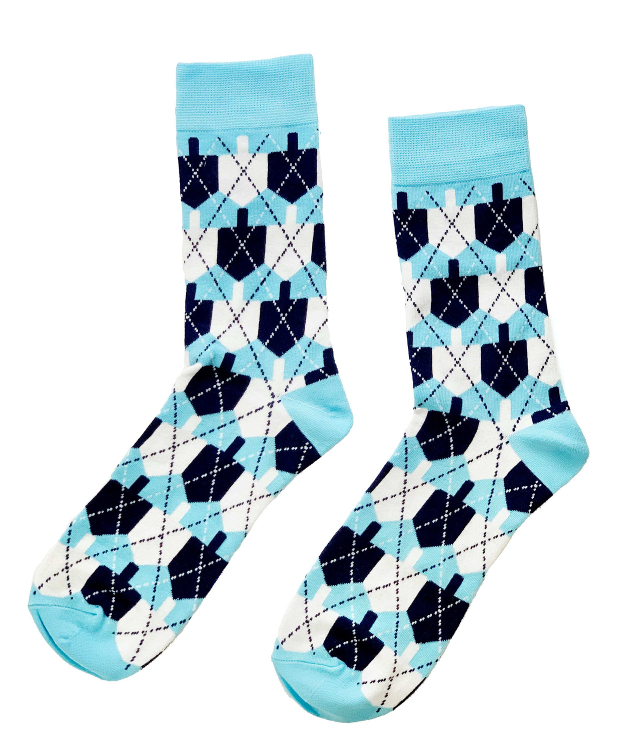 Midrash Manicures Socks One Size Dreidel Argyle Socks