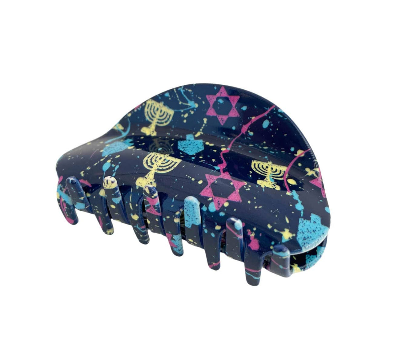 Midrash Manicures Hair Clips Hanukkah Splatter Paint Hair Claw