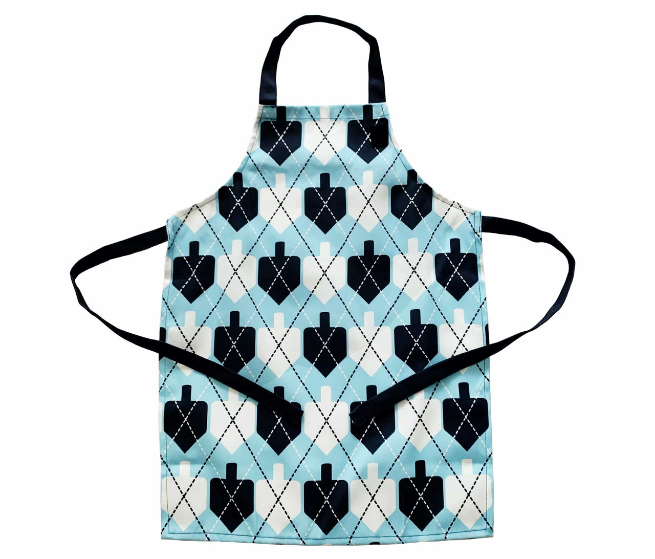 Midrash Manicures - Kids Hanukkah Dreidel Argyle Apron - ModernTribe