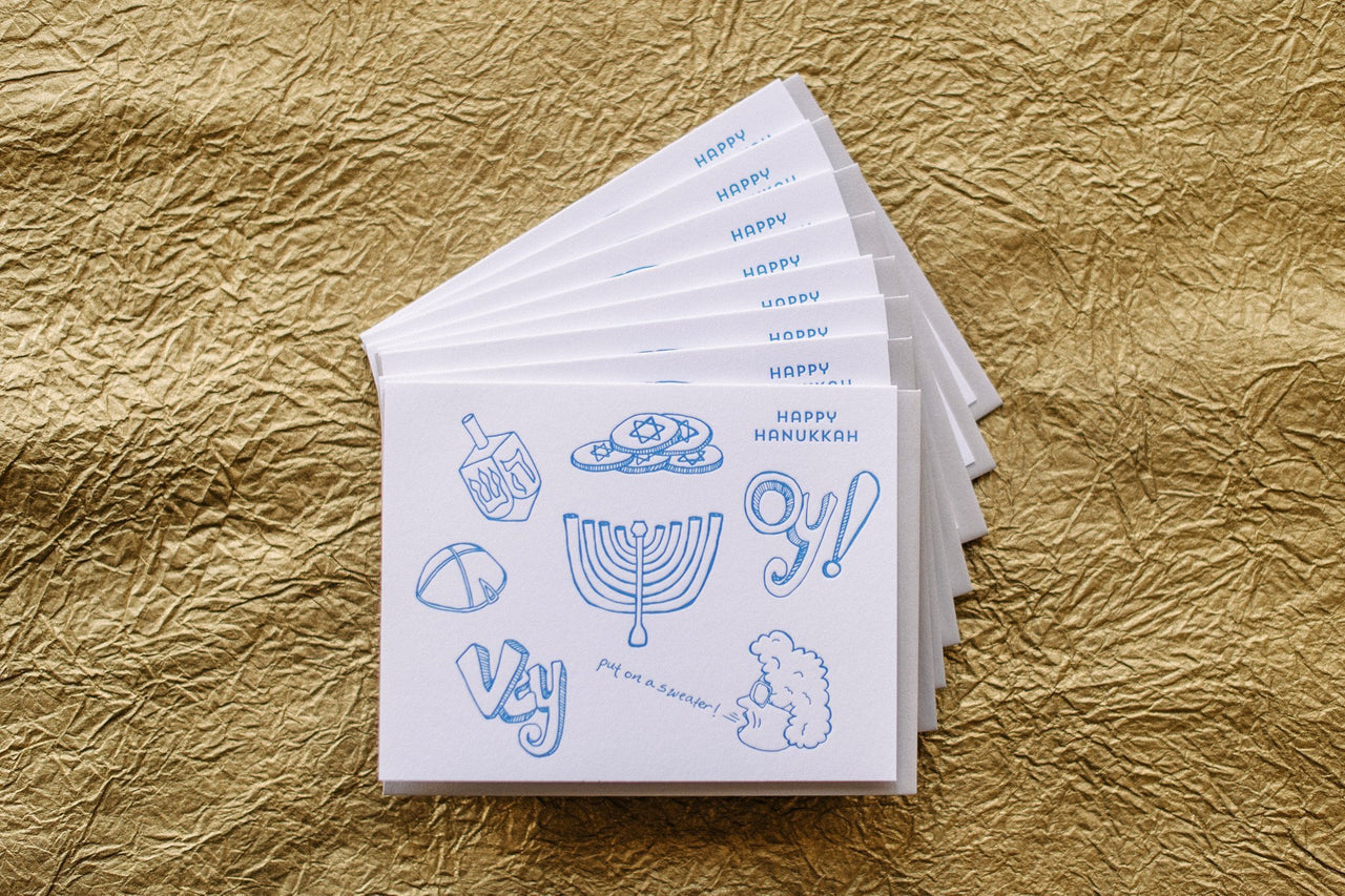 Good JuJu Ink - Put on a Sweater Hanukkah Cards - Boxed Set of 8 - ModernTribe