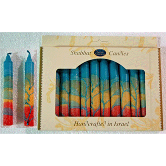 Safed Candles Default Harmony Teal Shabbat Candles | Set of 12
