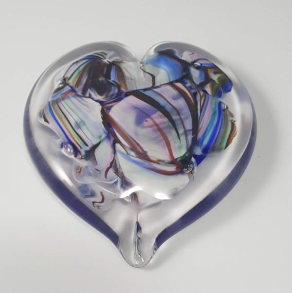 Rosetree Glass Studio Smash Glass Glass Smash Glass Heart Paperweight by Rosetree Glass Studio