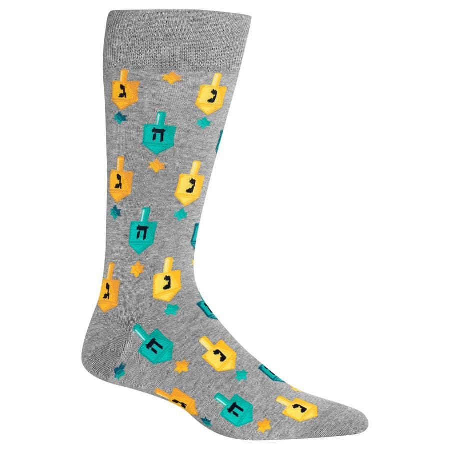 Hot Sox Socks Gray / One Size Men's Dreidel Crew Socks