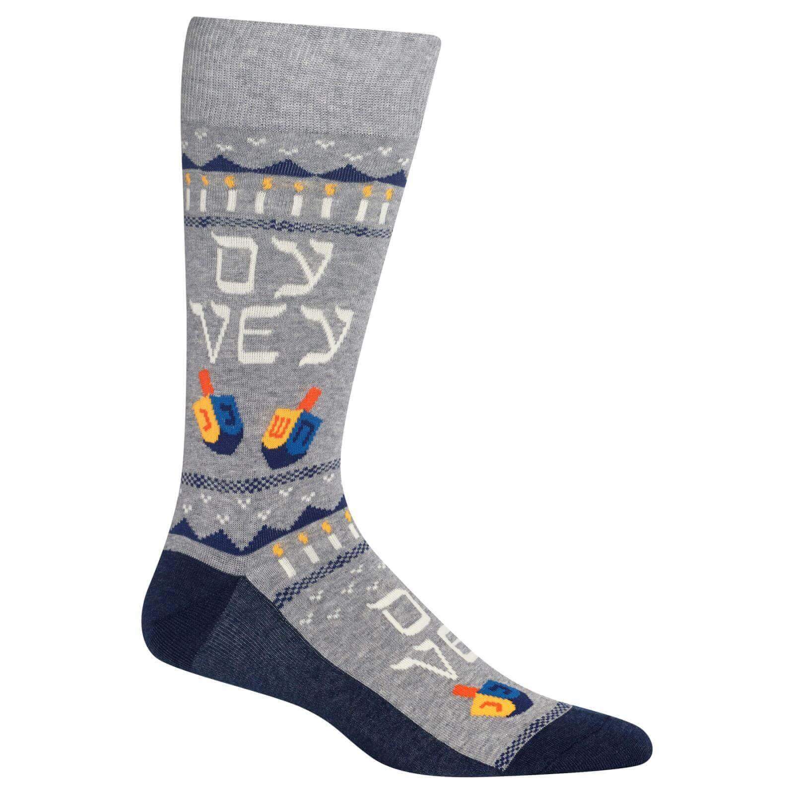 Hot Sox Socks Grey / One Size Men's Oy Vey Crew Socks