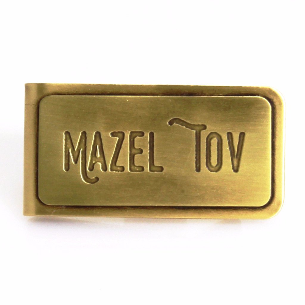 Beehive Handmade Wallets or Money Clips Mazel Tov Brass Money Clip