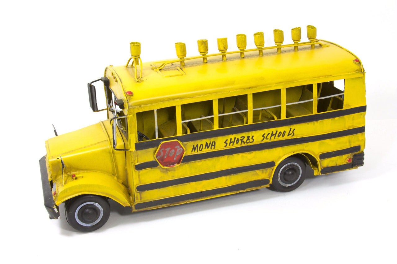Copa Judaica - Antique Metal School Bus Menorah - ModernTribe