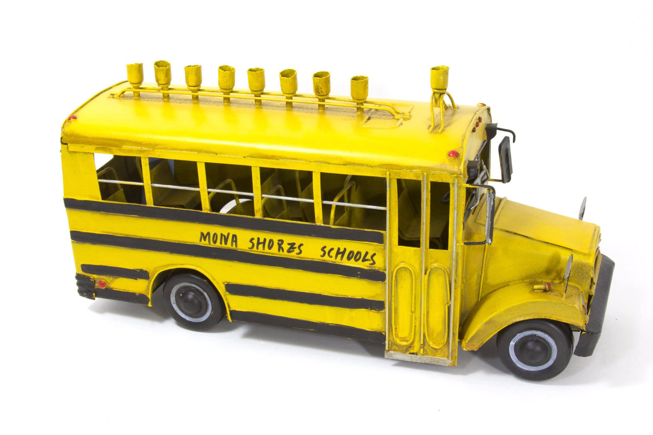 Copa Judaica - Antique Metal School Bus Menorah - ModernTribe