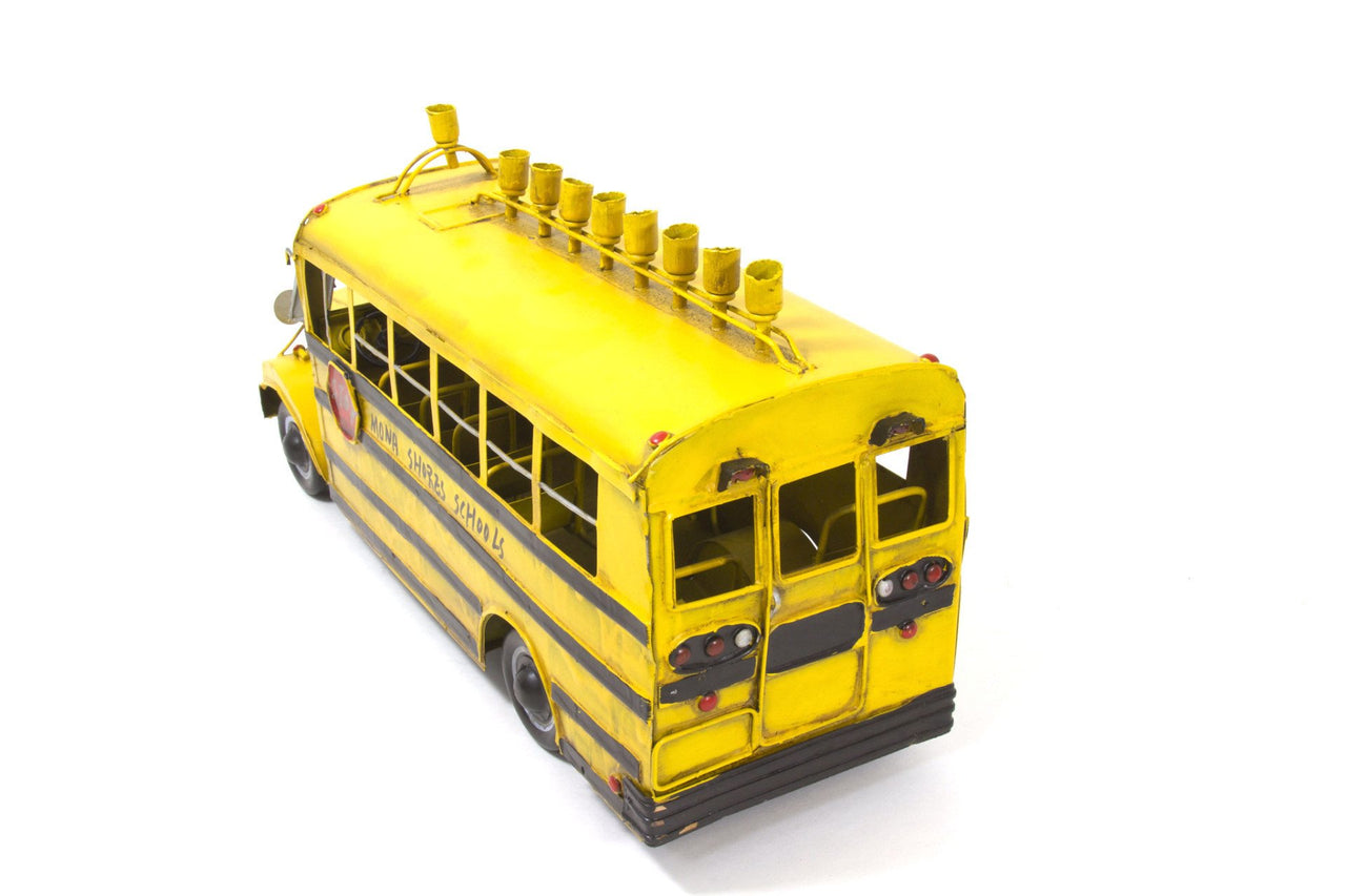 Copa Judaica - Antique Metal School Bus Menorah - ModernTribe