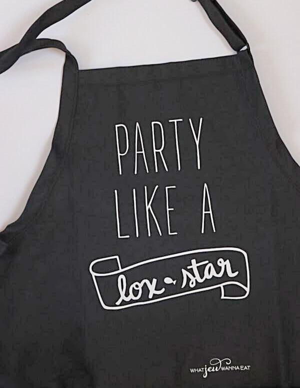 What Jew Wanna Eat - Party Like a Lox Star Apron - Gray - ModernTribe