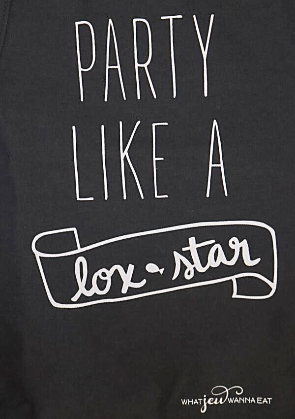 What Jew Wanna Eat - Party Like a Lox Star Apron - Gray - ModernTribe