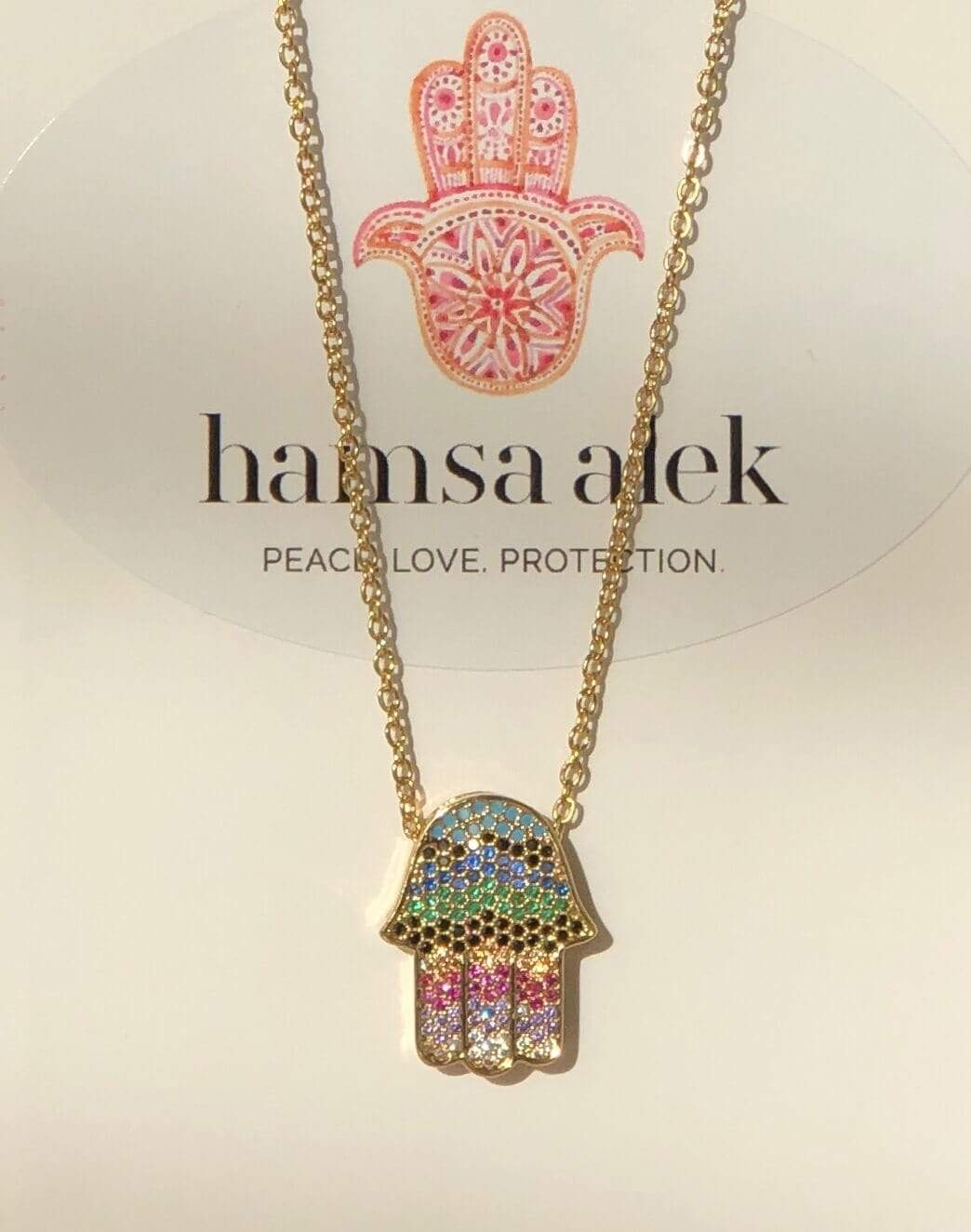 Hamsa Alek - Jeweled Hamsa Necklace - ModernTribe
