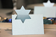 The KitCut Decorations Pack of 10 Star of David Place Cards - Blue or Silver