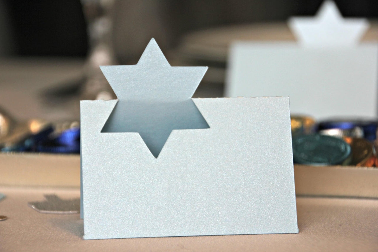 The KitCut - Star of David Place Cards, Blue or Silver - Set of 10 - ModernTribe