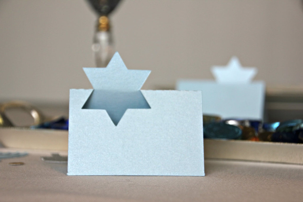 The KitCut - Star of David Place Cards, Blue or Silver - Set of 10 - ModernTribe