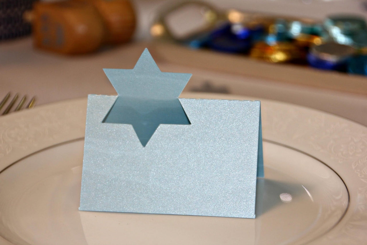 The KitCut - Star of David Place Cards, Blue or Silver - Set of 10 - ModernTribe