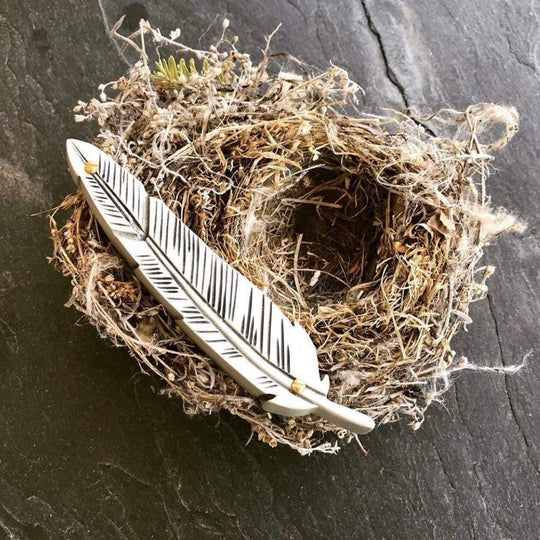 Feather Mezuzah by Emily Rosenfeld