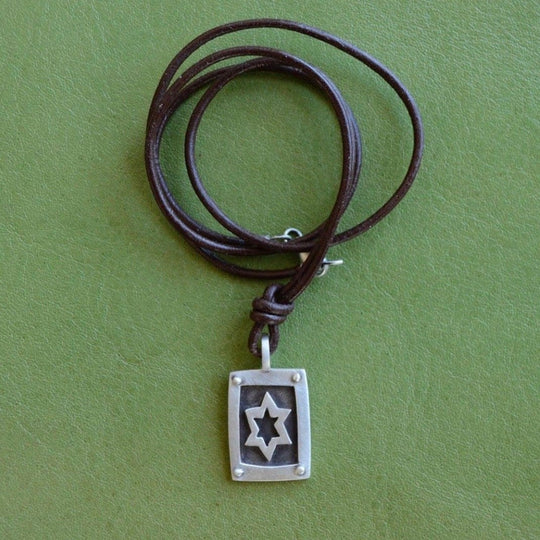 Men's Star of David Sterling Silver Necklace by Emily Rosenfeld - Cord or Chain