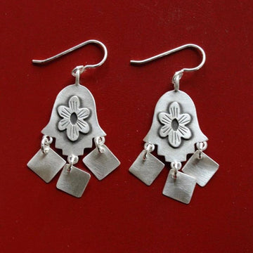 Emily Rosenfeld Earrings Sterling Silver Folklorica Hamsa Earrings by Emily Rosenfeld