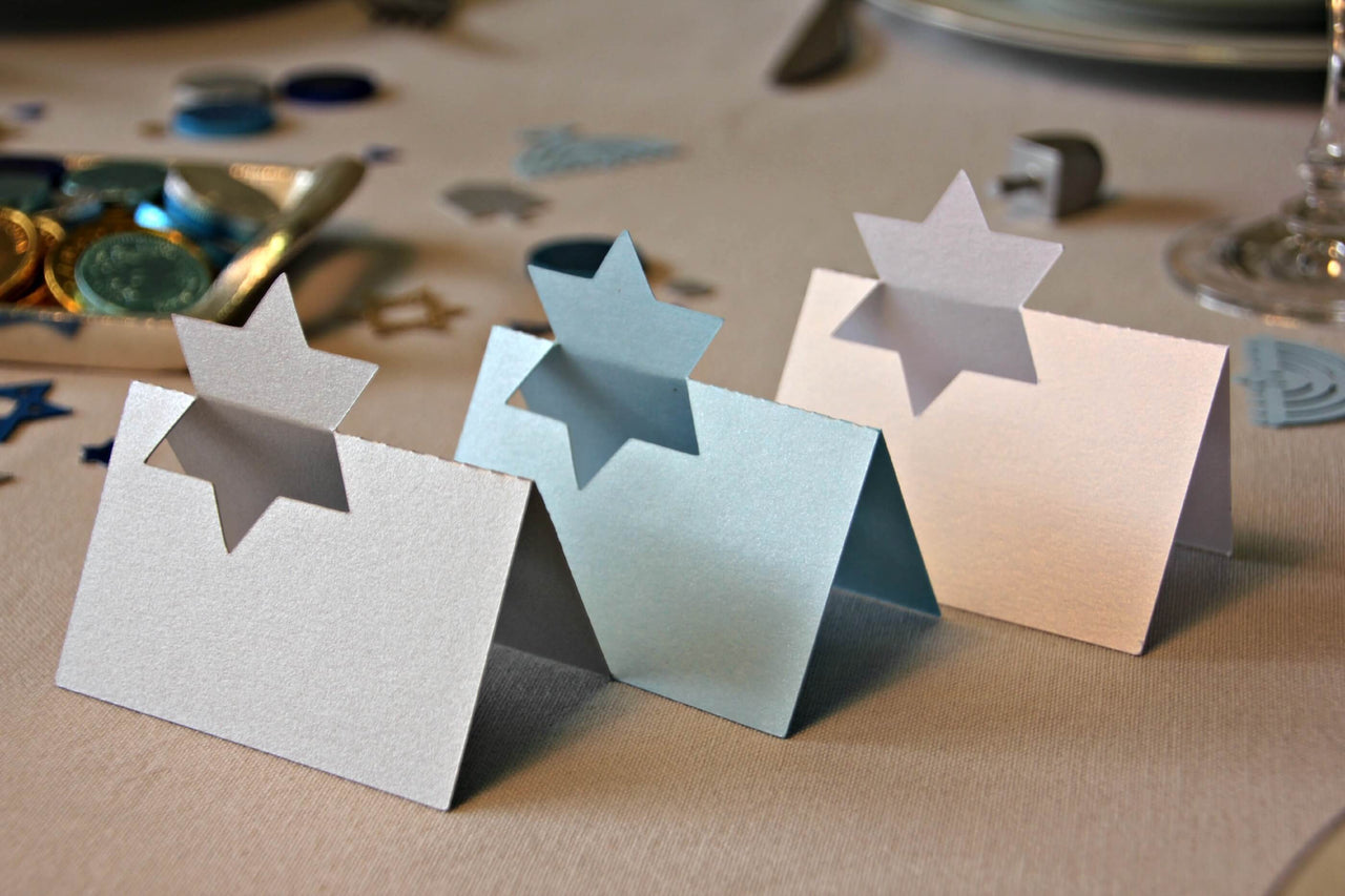 The KitCut - Star of David Place Cards, Blue or Silver - Set of 10 - ModernTribe