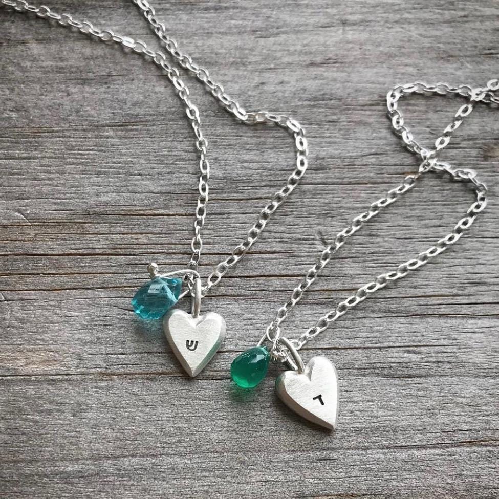 Emily Rosenfeld - Personalized Tiny Heart Sterling Silver Necklace by Emily Rosenfeld In Hebrew - ModernTribe