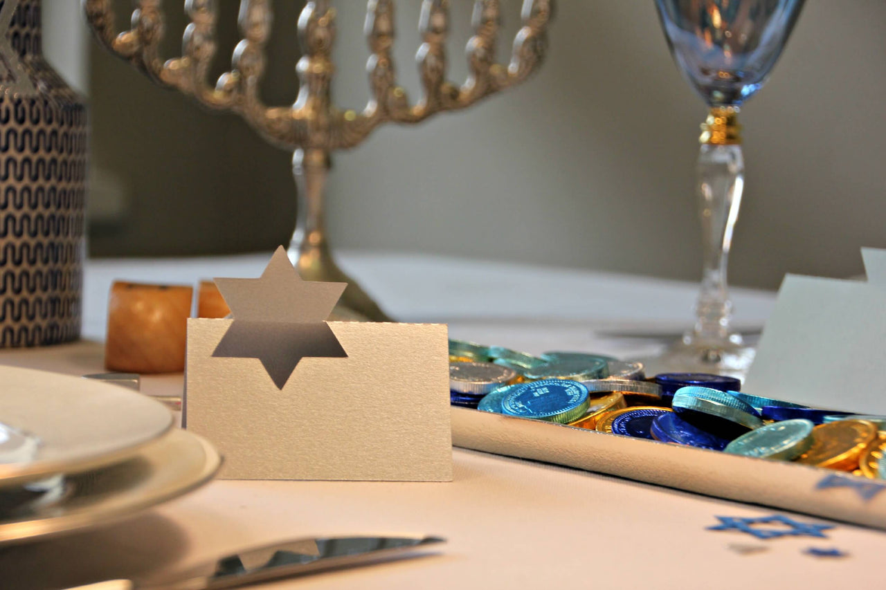 The KitCut - Star of David Place Cards, Blue or Silver - Set of 10 - ModernTribe